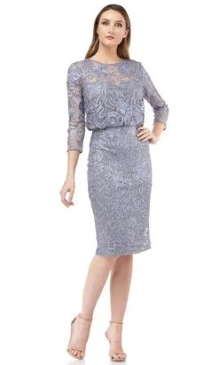 JS Collections - 866387 Embroidered Illusion Cocktail Dress