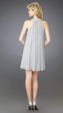La Femme - 13963SC Flirty Pleated Halter A-Line Dress - 1 Pc Grey In Size 10 Available -Hot Sale WEDDING Store la femme 13963sc flirty pleated halter a line dress 1 pc grey in size 10 available ccsale 10 grey 14305321844819