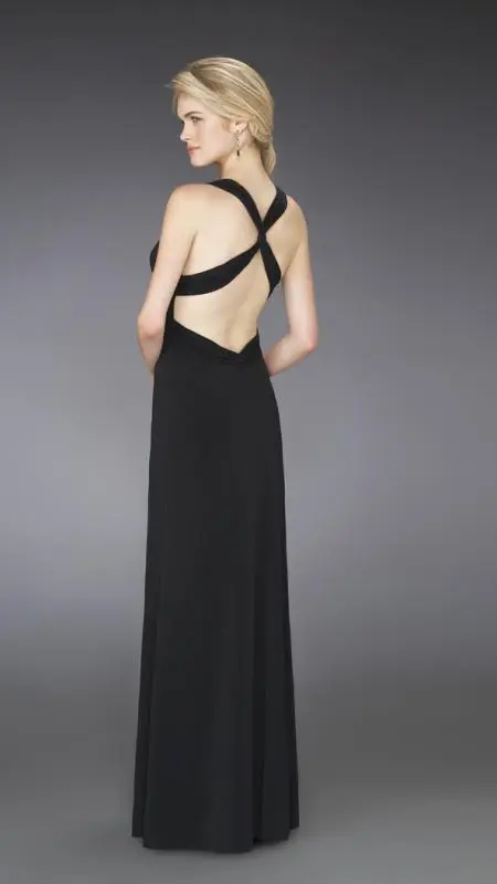 La Femme - 14180SC Fitted Jeweled Waist Evening Dress - 1 Pc Black In Size 8 Available 2 La Femme - 14180SC Fitted Jeweled Waist Evening Dress - 1 Pc Black In Size 8 Available - Image 2