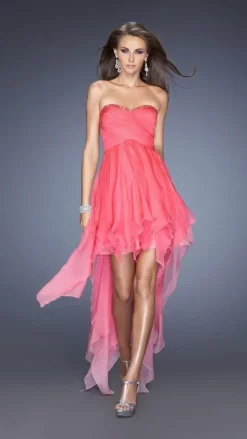 La Femme - 19634 Enchanting Ruched Sweetheart High-Low Gown 6 La Femme - 19634 Enchanting Ruched Sweetheart High-Low Gown -Hot Sale WEDDING Store la femme 19634 enchanting ruched sweetheart high low gown homecoming dresses 00 coral 5514986225721