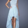 La Femme - 20113 Refined Lace High-Low Celebration Dress