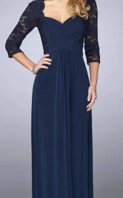 La Femme - 23139 Lace Quarter Length Sleeves Sweetheart Long Dress -Hot Sale WEDDING Store la femme 23139 lace quarter length sleeves sweetheart long dress special occasion dress 5514847289401