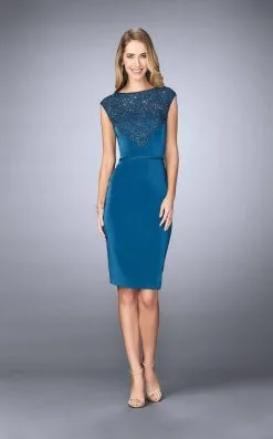 La Femme - 23266 Cap Sleeved Cocktail Dress -Hot Sale WEDDING Store la femme 23266 cap sleeved cocktail dress special occasion dress 0 teal 5514847813689
