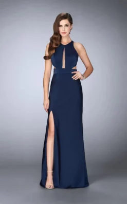 La Femme - 23655 Sleeveless High Neck Front Keyhole Cutout Jersey Dress 9 La Femme - 23655 Sleeveless High Neck Front Keyhole Cutout Jersey Dress -Hot Sale WEDDING Store la femme 23655 sleeveless high neck front keyhole cutout jersey dress special occasion dress 5514381230137