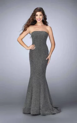 La Femme - 23834 Strapless Fit And Flare Sparkly Jersey Gown
