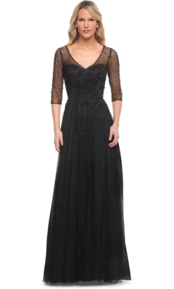 La Femme - 24894 Sheered And Sequined Evening Gown 15 La Femme - 24894 Sheered And Sequined Evening Gown -Hot Sale WEDDING Store la femme 24894 sheered and sequined evening gown evening dresses 4 black 31779149938771