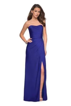 La Femme - 26794 Strapless Sweetheart Neckline Gown With High Slit -Hot Sale WEDDING Store la femme 26794 strapless sweetheart neckline gown with high slit bridesmaid dresses 00 sapphire blue 7037786456147