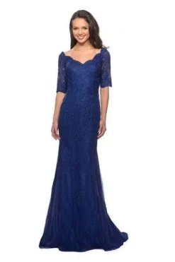 La Femme - 26943 Bedazzled Curve V-neck Trumpet Dress -Hot Sale WEDDING Store la femme 26943 bedazzled curve v neck trumpet dress mother of the bride dresses 4 marine blue 28776421949523