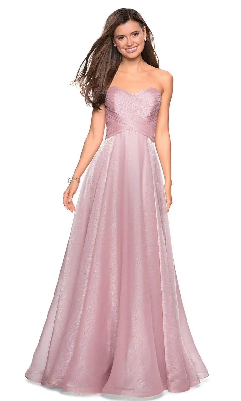 La Femme - 27515 Strapless Sweetheart Metallic Chiffon Prom Dress 9 La Femme - 27515 Strapless Sweetheart Metallic Chiffon Prom Dress - Image 9
