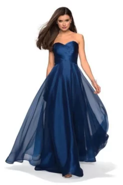 La Femme - 27515 Strapless Sweetheart Metallic Chiffon Prom Dress 11 La Femme - 27515 Strapless Sweetheart Metallic Chiffon Prom Dress -Hot Sale WEDDING Store la femme 27515 strapless sweetheart metallic chiffon prom dress bridesmaid dresses 00 navy 27980924158035