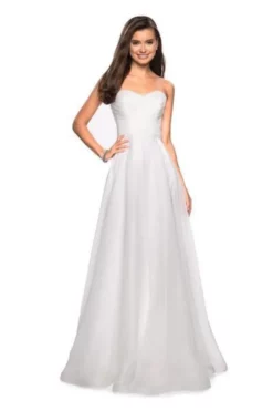 La Femme - 27515 Strapless Sweetheart Metallic Chiffon Prom Dress 14 La Femme - 27515 Strapless Sweetheart Metallic Chiffon Prom Dress -Hot Sale WEDDING Store la femme 27515 strapless sweetheart metallic chiffon prom dress bridesmaid dresses 00 white 27980923863123