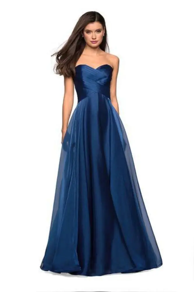 La Femme - 27515 Strapless Sweetheart Metallic Chiffon Prom Dress 4 La Femme - 27515 Strapless Sweetheart Metallic Chiffon Prom Dress - Image 4