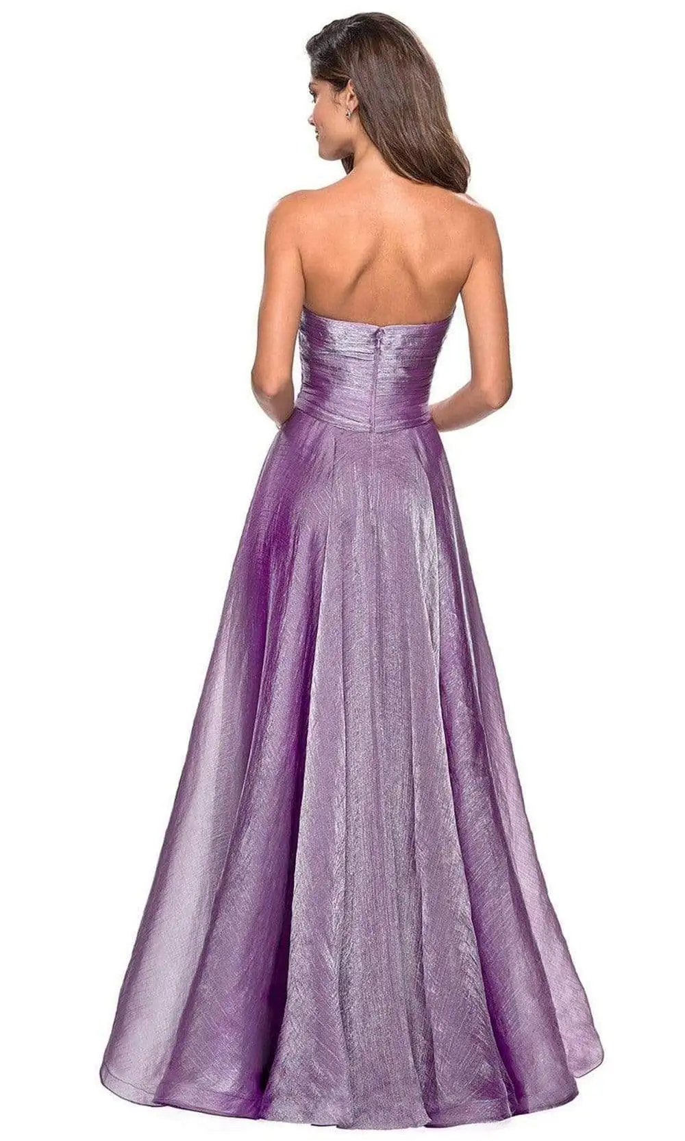 La Femme - 27515 Strapless Sweetheart Metallic Chiffon Prom Dress 2 La Femme - 27515 Strapless Sweetheart Metallic Chiffon Prom Dress - Image 2