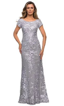La Femme - 27842 Lace Scoop Neck Sheath Dress -Hot Sale WEDDING Store la femme 27842 lace scoop neck sheath dress mother of the bride dresses 2 silver 28148794064979