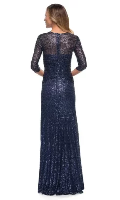 La Femme - 27930 V-Neck Sequin Embellished Dress -Hot Sale WEDDING Store la femme 27930 v neck sequin embellished dress mother of the bride dresses 28569355550803