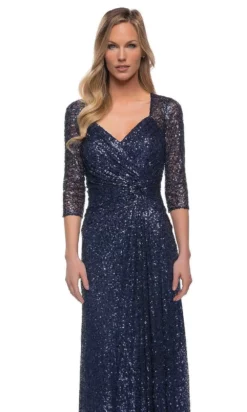 La Femme - 27930 V-Neck Sequin Embellished Dress -Hot Sale WEDDING Store la femme 27930 v neck sequin embellished dress mother of the bride dresses 28777155428435