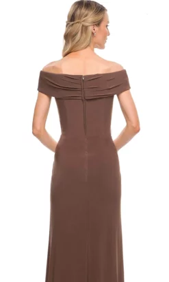 La Femme - 27959 Pleat-Ornate Off Shoulder Jersey Dress -Hot Sale WEDDING Store la femme 27959 pleat ornate off shoulder jersey dress mother of the bride dresses 31762186895443