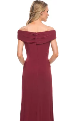 La Femme - 27959 Pleat-Ornate Off Shoulder Jersey Dress -Hot Sale WEDDING Store la femme 27959 pleat ornate off shoulder jersey dress mother of the bride dresses 31762186928211
