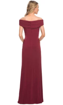 La Femme - 27959 Pleat-Ornate Off Shoulder Jersey Dress -Hot Sale WEDDING Store la femme 27959 pleat ornate off shoulder jersey dress mother of the bride dresses 31762187026515