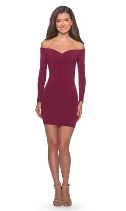 La Femme - 28212 Long Sleeve Fitted Short Dress 11 La Femme - 28212 Long Sleeve Fitted Short Dress -Hot Sale WEDDING Store la femme 28212 long sleeve fitted short dress cocktail dresses 28642170339411