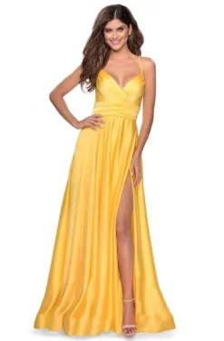 La Femme - 28571 Satin Deep V-neck A-line Gown 21 La Femme - 28571 Satin Deep V-neck A-line Gown -Hot Sale WEDDING Store la femme 28571 satin deep v neck a line gown bridesmaid dresses 28071611924563