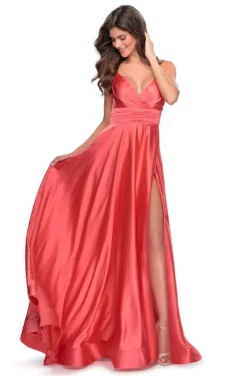 La Femme - 28571 Satin Deep V-neck A-line Gown 13 La Femme - 28571 Satin Deep V-neck A-line Gown -Hot Sale WEDDING Store la femme 28571 satin deep v neck a line gown bridesmaid dresses 28235827052627