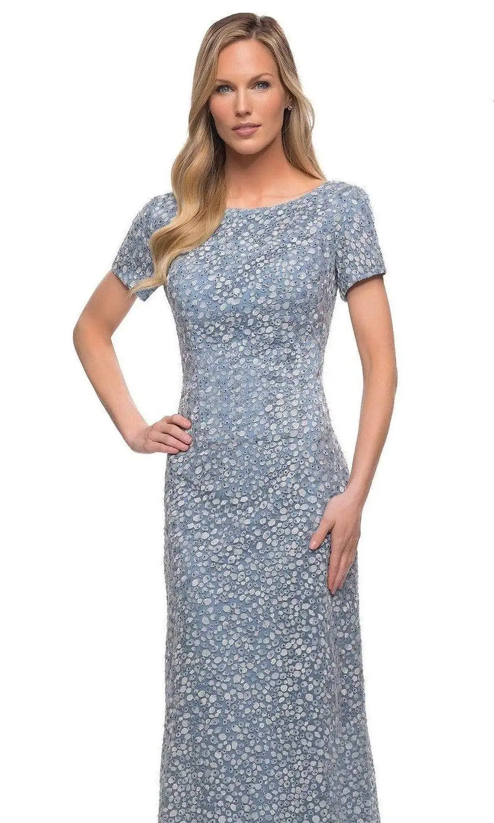 La Femme - 29134 Modest Embroidered A-line Dress 3 La Femme - 29134 Modest Embroidered A-line Dress - Image 3