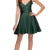 La Femme - 29242 Satin V-Neck A-Line Homecoming Dress