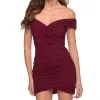 La Femme - 29486 Ruched Off Shoulder Sheath Homecoming Dress