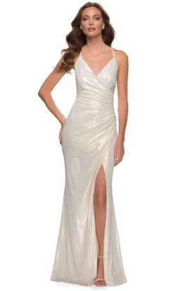 La Femme - 29707 Metallic Sleeveless Evening Dress