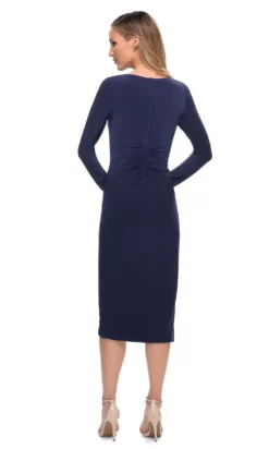 La Femme - 29812 Long Sleeve Ruched Midi Dress -Hot Sale WEDDING Store la femme 29812 long sleeve ruched midi dress mother of the bride dresses 28841759014995