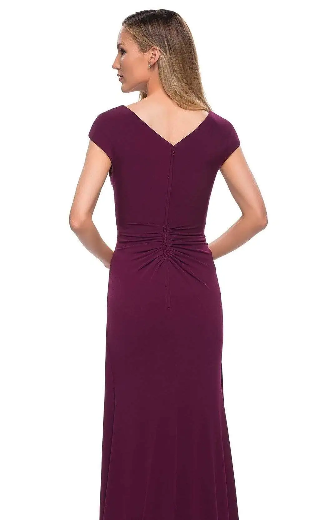 La Femme - 29814 Cap Sleeves Sheath Evening Dress 4 La Femme - 29814 Cap Sleeves Sheath Evening Dress - Image 4