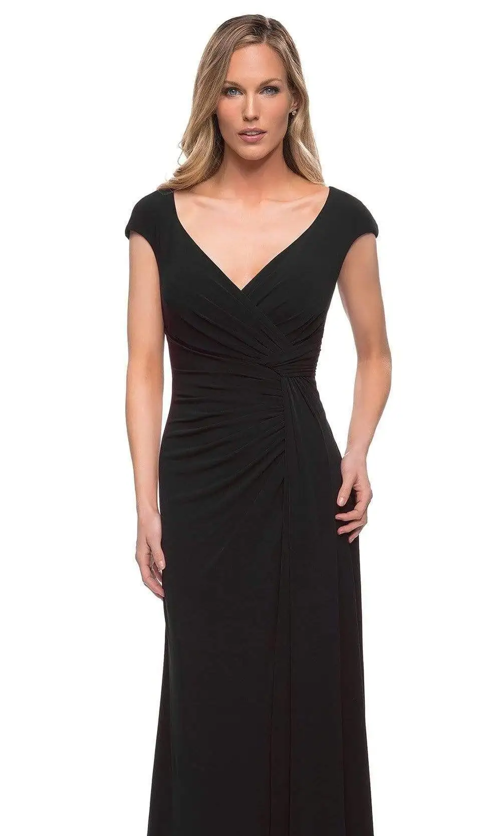 La Femme - 29814 Cap Sleeves Sheath Evening Dress 6 La Femme - 29814 Cap Sleeves Sheath Evening Dress - Image 6