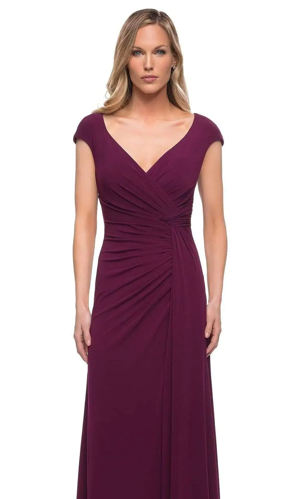 La Femme - 29814 Cap Sleeves Sheath Evening Dress 3 La Femme - 29814 Cap Sleeves Sheath Evening Dress - Image 3