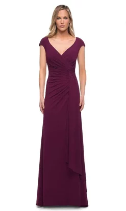 La Femme - 29814 Cap Sleeves Sheath Evening Dress