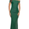 La Femme - 30422SC Gathered Off-shoulder Long Dress - 1 Pc Emerald In Size 10 Available