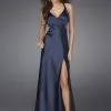 La Femme - Embellished Halter Neck Evening Dress 15232SC - 1 Pc. Majestic Purple In Size 2 Available