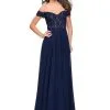 La Femme Gigi - 26070 Beaded Lace Applique Off-Shoulder Gown