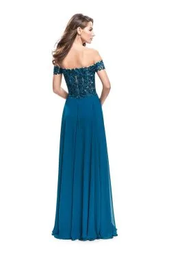 La Femme Gigi - 26070 Beaded Lace Applique Off-Shoulder Gown -Hot Sale WEDDING Store la femme gigi 26070 beaded lace applique off shoulder gown special occasion dress 5514692198457
