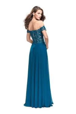 La Femme Gigi - 26070 Beaded Lace Applique Off-Shoulder Gown -Hot Sale WEDDING Store la femme gigi 26070 beaded lace applique off shoulder gown special occasion dress 5514692231225