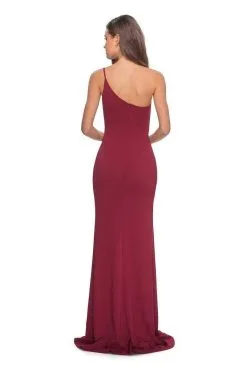 La Femme - One Shoulder High Slit Sheath Dress 28176SC -Hot Sale WEDDING Store la femme one shoulder high slit sheath dress 28176sc ccsale 28071516700755