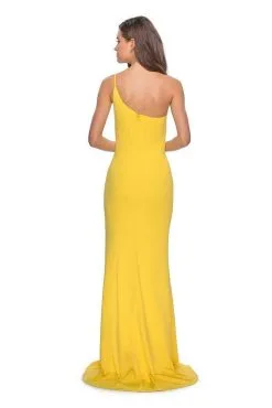 La Femme - One Shoulder High Slit Sheath Dress 28176SC -Hot Sale WEDDING Store la femme one shoulder high slit sheath dress 28176sc ccsale 28670220828755