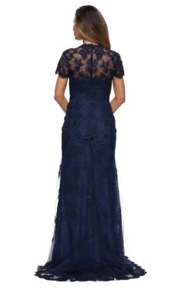 La Femme - Scalloped Lace Trumpet Dress 28195SC -Hot Sale WEDDING Store la femme scalloped lace trumpet dress 28195sc 1 pc cocoa in size 20 and 1 pc navy 18 available ccsale 28055272882259