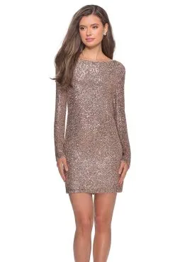 La Femme - Sequin Embellished Long Sleeves Dress 28194SC -Hot Sale WEDDING Store la femme sequin embellished long sleeves dress 28194sc ccsale 15289860325459