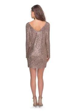 La Femme - Sequin Embellished Long Sleeves Dress 28194SC -Hot Sale WEDDING Store la femme sequin embellished long sleeves dress 28194sc ccsale 15289861374035