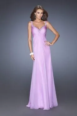 La Femme - Sleeveless Crystal-Trimmed Gown 19647 - 1 Pc Hot Fuchsia In Size 8 Available