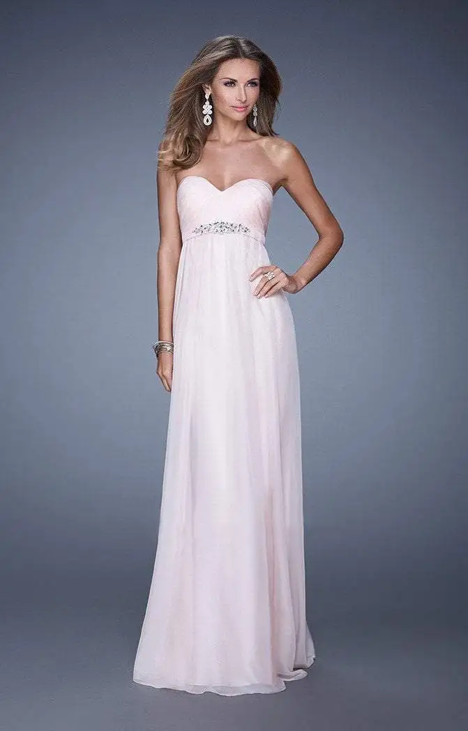 La Femme - Strapless Empire A-Line Evening Gown 20625SC - 1 Pc Blush In Size 4 And 1 Pc Platinum In Size 4 Available 1 La Femme - Strapless Empire A-Line Evening Gown 20625SC - 1 Pc Blush In Size 4 And 1 Pc Platinum In Size 4 Available