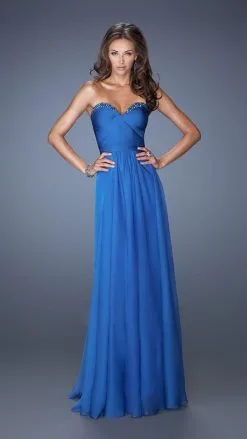La Femme - Strapless Sweetheart Dress 19691 -1 Pc Sapphire Blue In Size 00 Available