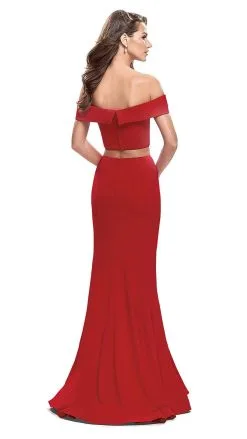 La Femme Two-Piece Fold-Over Off Shoulder Jersey Gown 25578SC - 1 Pc Navy In Size 2 Available -Hot Sale WEDDING Store la femme two piece fold over off shoulder jersey gown 25578sc 1 pc navy in size 2 available ccsale 2 navy 14291740852307