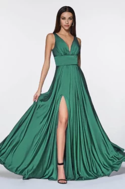 Ladivine 7469 Satin A-Line Dress -Hot Sale WEDDING Store ladivine 7469 satin a line dress bridesmaid dresses 2 emerald 31791715549267